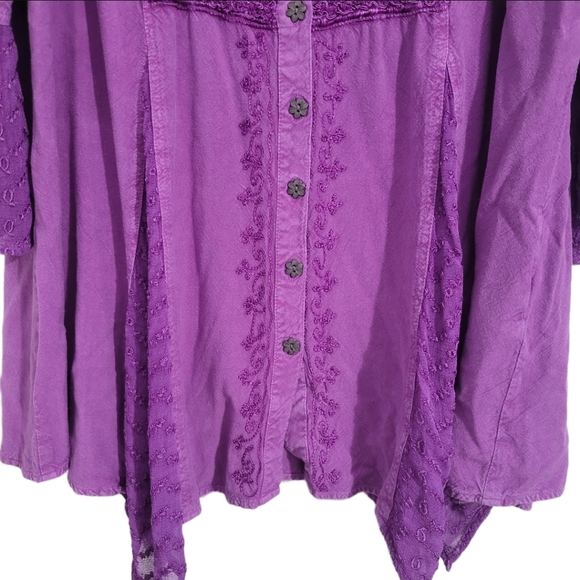Denim 24/7   Women's 22W     Asymmetrical hem    Tunic    Top  Purple - Picture 8 of 10
